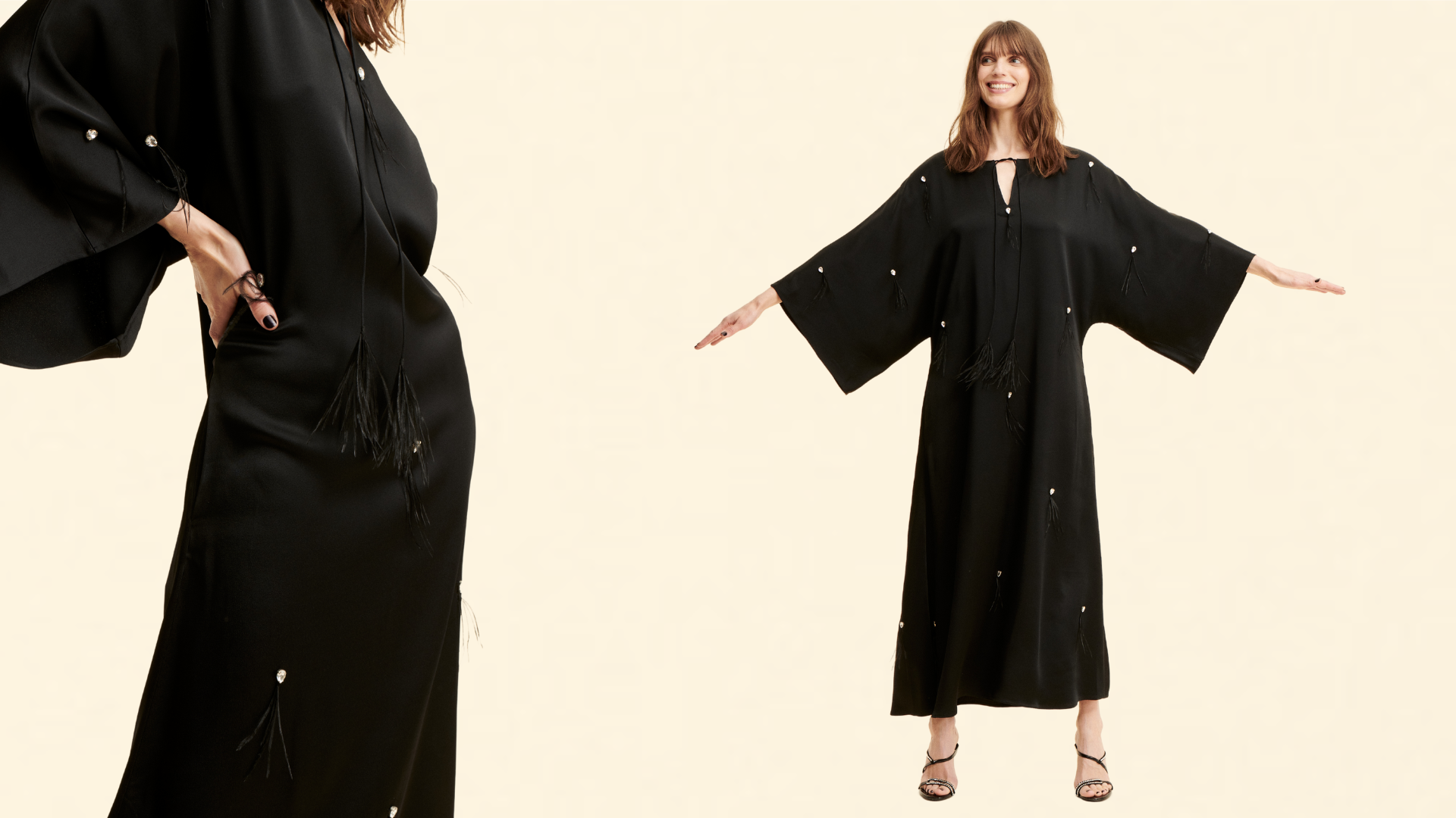 Maya Black Kaftan by SAAHN